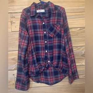Abercrombie Kids Flannel Shirt Tie Front Size 9/10